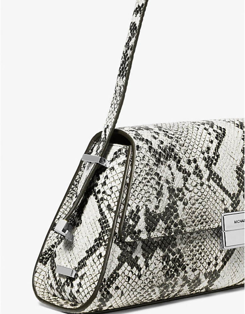 Ludlow Medium Snake Embossed Leather Shoulder Bag