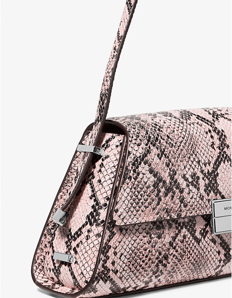 Ludlow Medium Snake Embossed Leather Shoulder Bag
