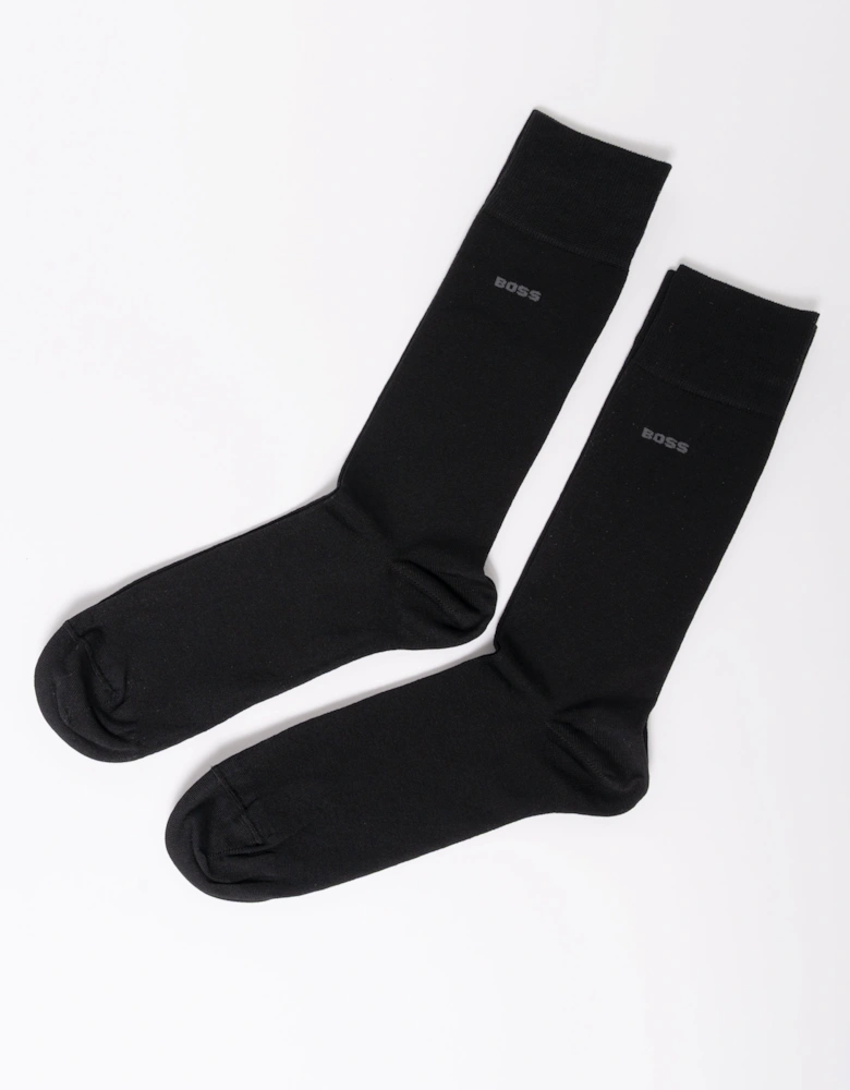 BOSS Orange 2-Pack Mens Regular-Length Socks in a Mercerized-Cotton - Black 001