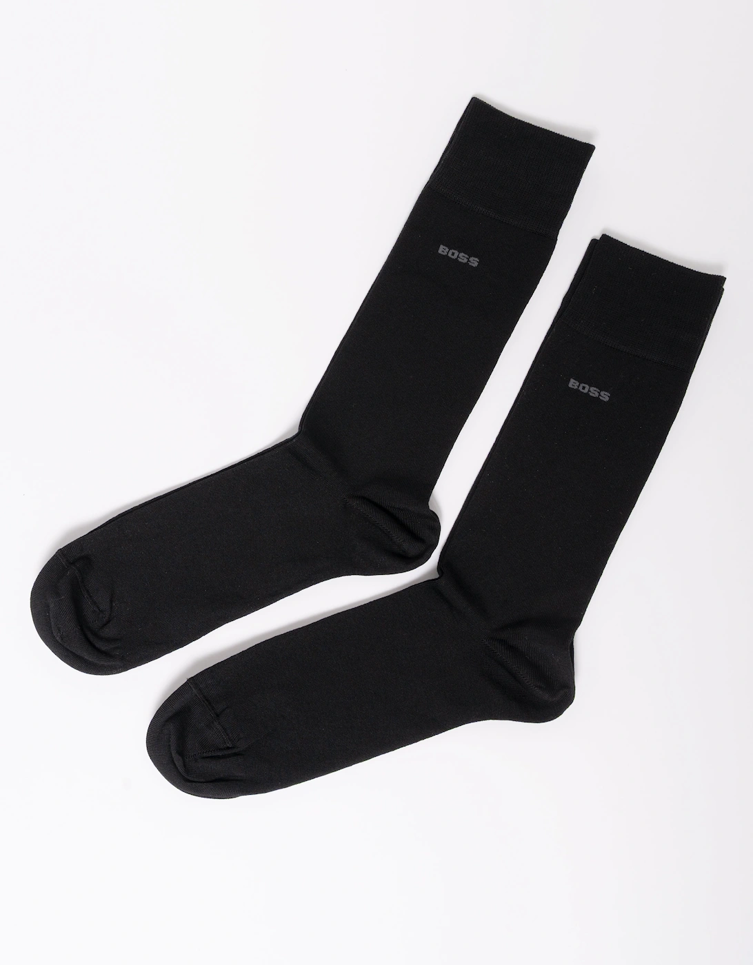 BOSS Orange 2-Pack Mens Regular-Length Socks in a Mercerized-Cotton - Black 001, 2 of 1