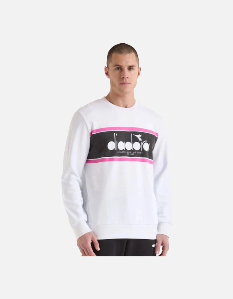 Optical White Logo Crew Sweatshirt