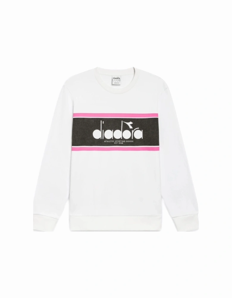 Optical White Logo Crew Sweatshirt