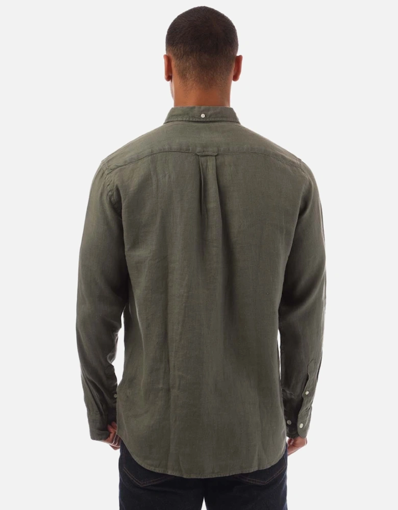 Regular Fit Garment Dyed Linen Shirt - Regular Ut Garment Dyed Linen Shirt