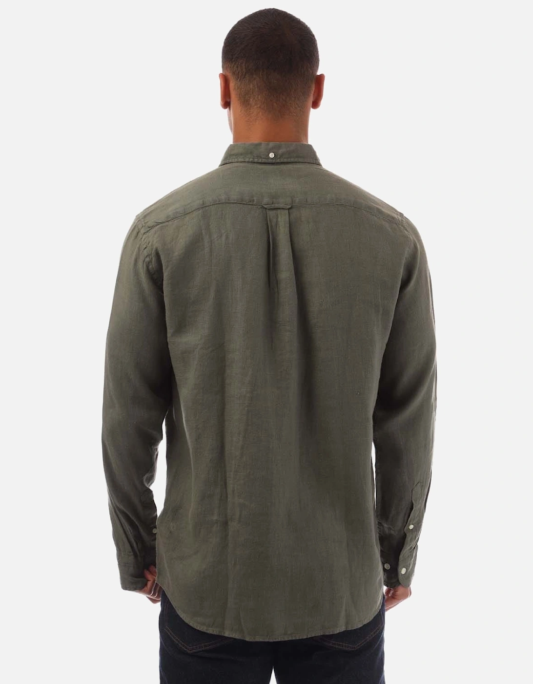 Regular Fit Garment Dyed Linen Shirt - Regular Ut Garment Dyed Linen Shirt