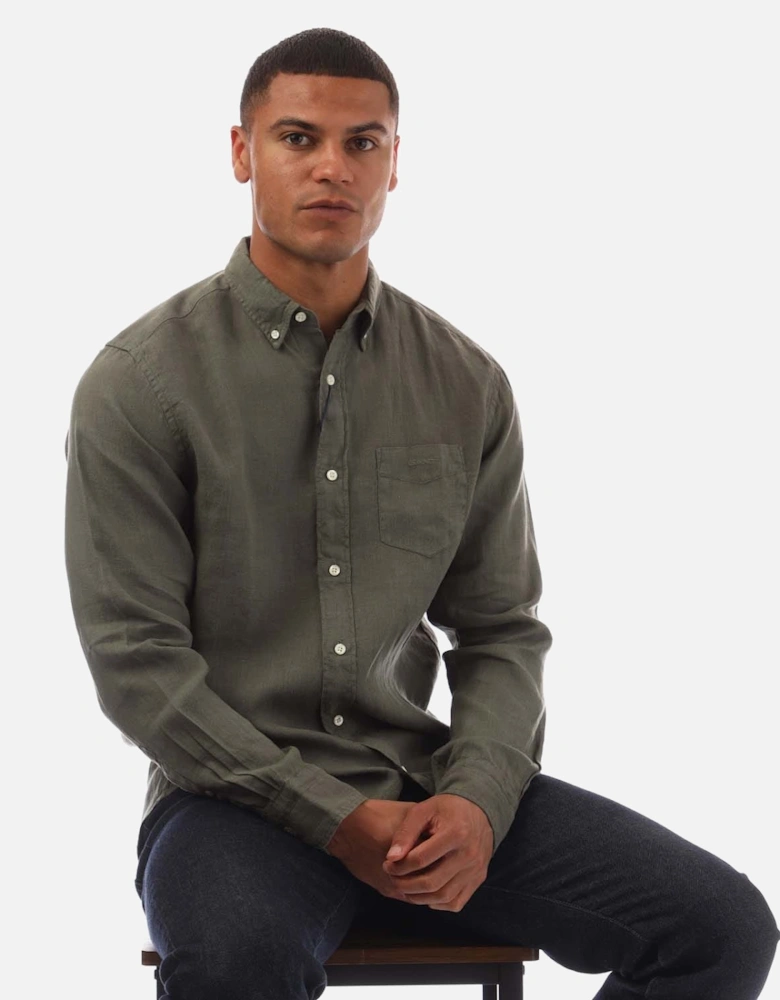 Regular Fit Garment Dyed Linen Shirt - Regular Ut Garment Dyed Linen Shirt
