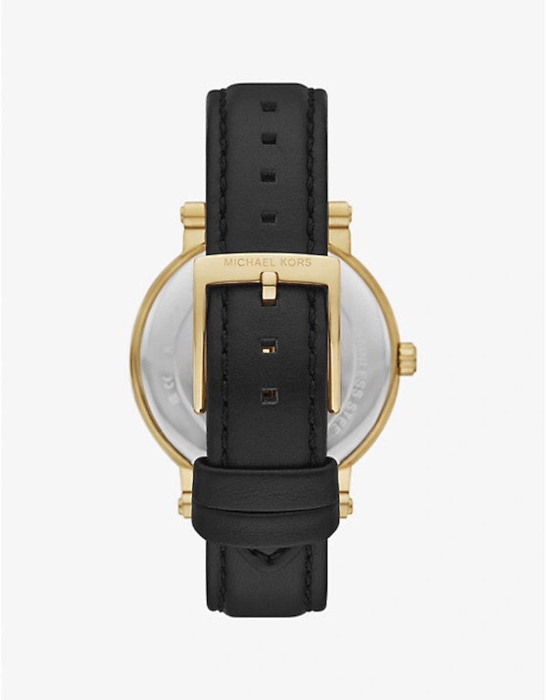 Corey Pavé Gold-Tone and Leather Watch
