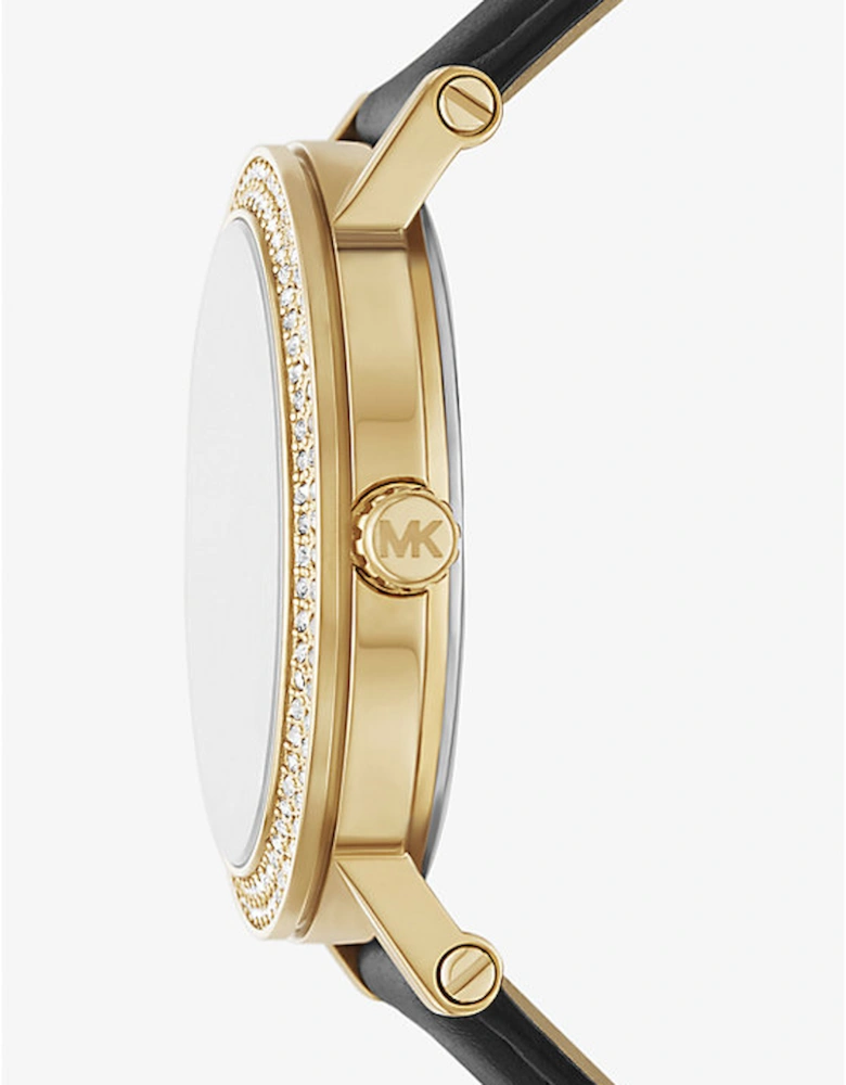Corey Pavé Gold-Tone and Leather Watch