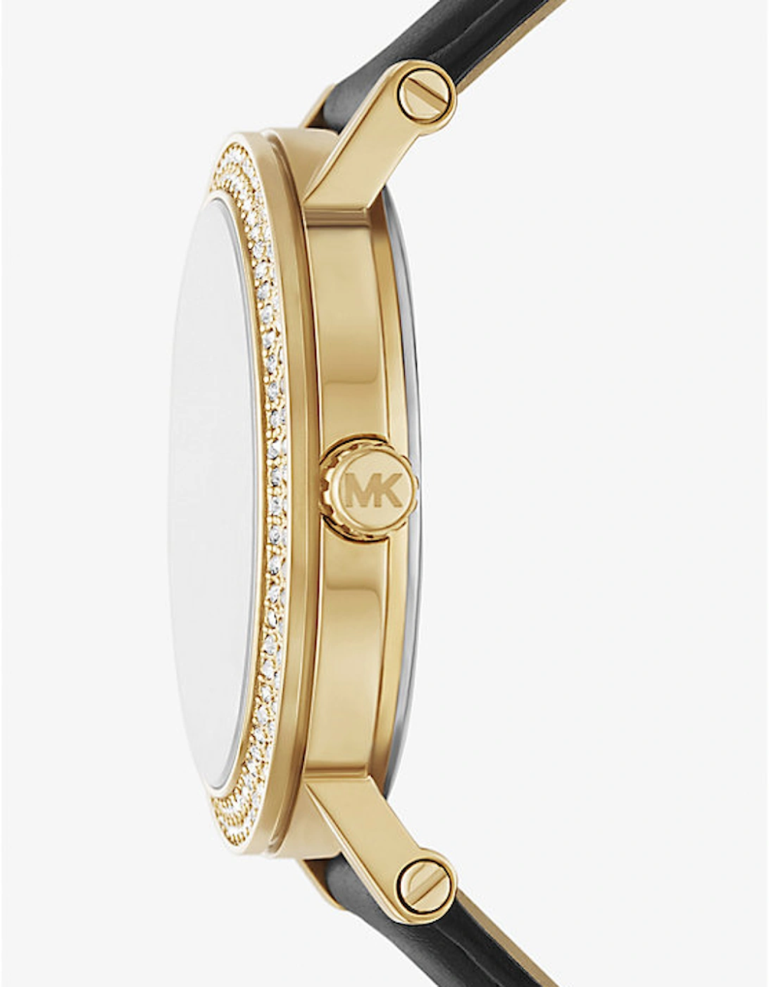 Corey Pavé Gold-Tone and Leather Watch