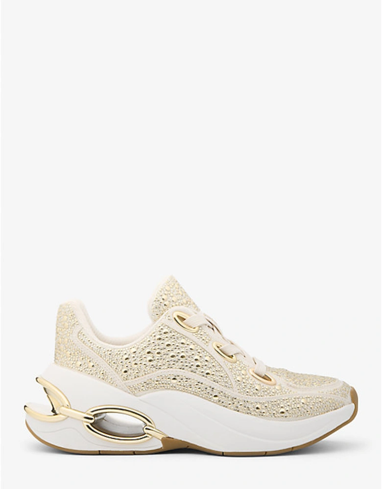 Toni Embellished Linen Blend Trainer