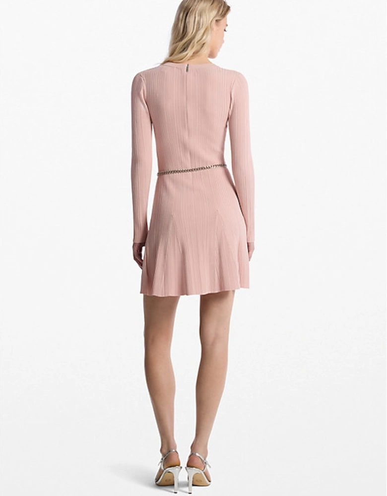 Stretch Knit Belted Dress