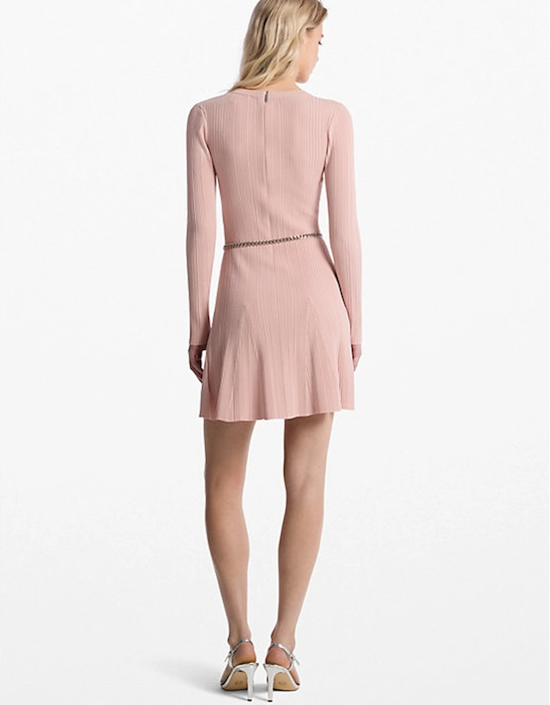 Stretch Knit Belted Dress