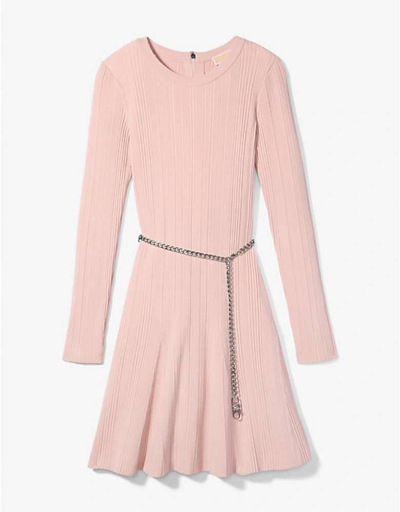 Stretch Knit Belted Dress