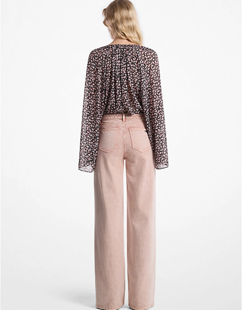 Garment-Dyed Wide Leg Jean