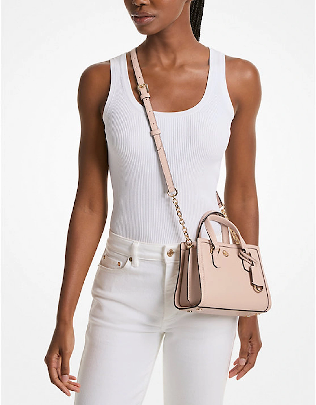 Chantal Extra-Small Pebbled Leather Messenger Bag