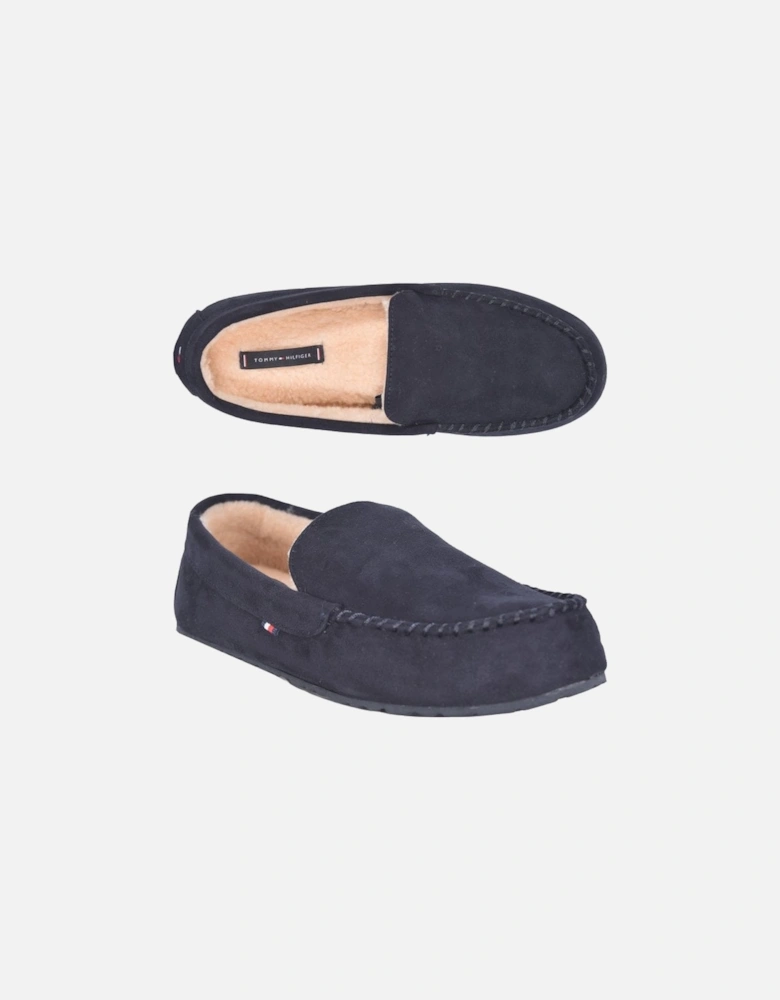 Driver Moccasin Slippers, Navy
