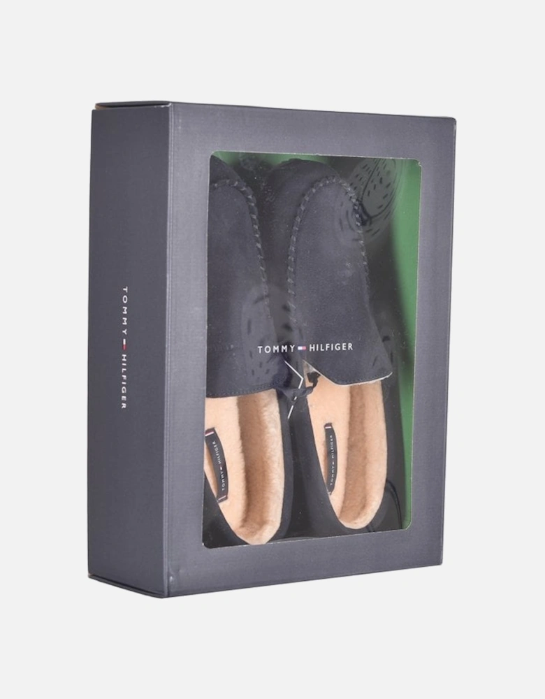 Driver Moccasin Slippers, Navy