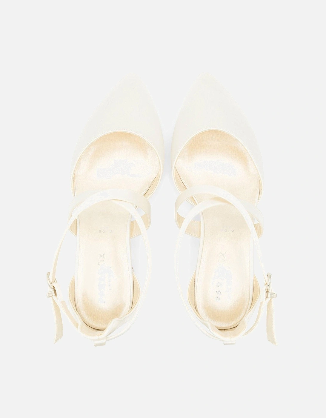 Blanche Wide Fit Satin Heeled Shoe - White