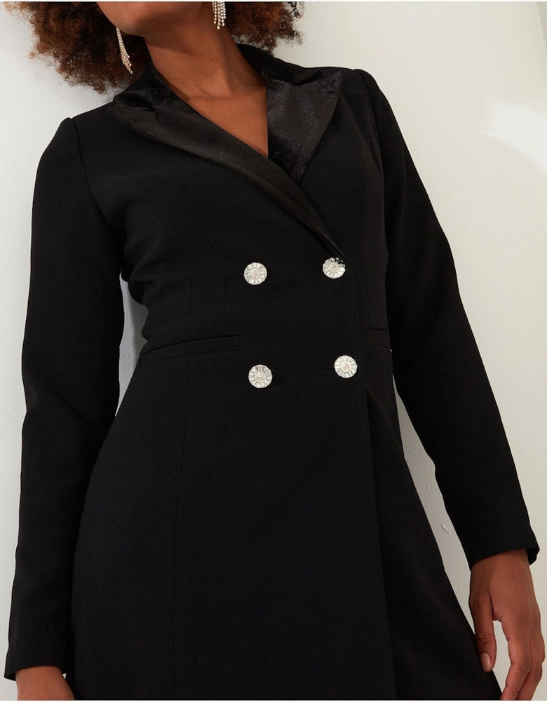 Black Tuxedo Midi Dress