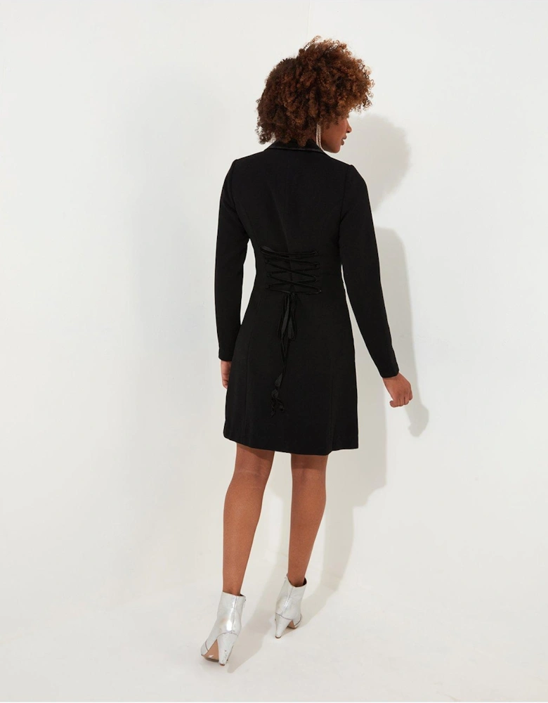 Black Tuxedo Midi Dress