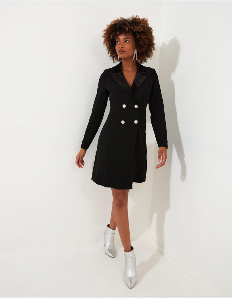 Black Tuxedo Midi Dress