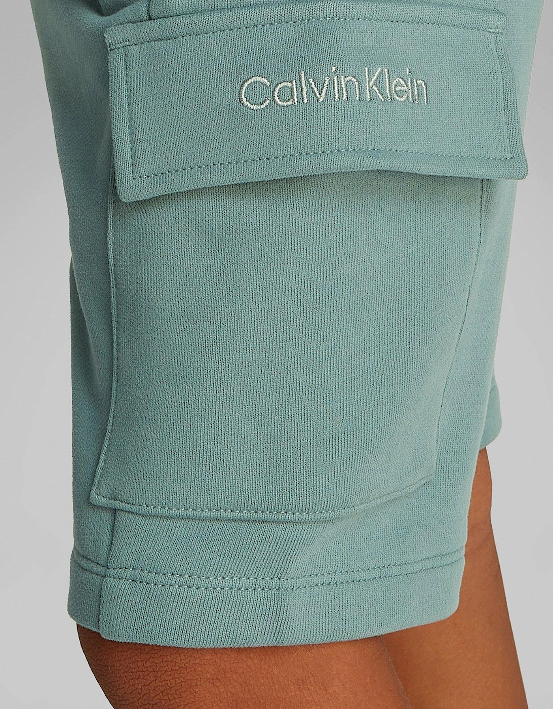 Boys Peached Terry Cargo Short - Green