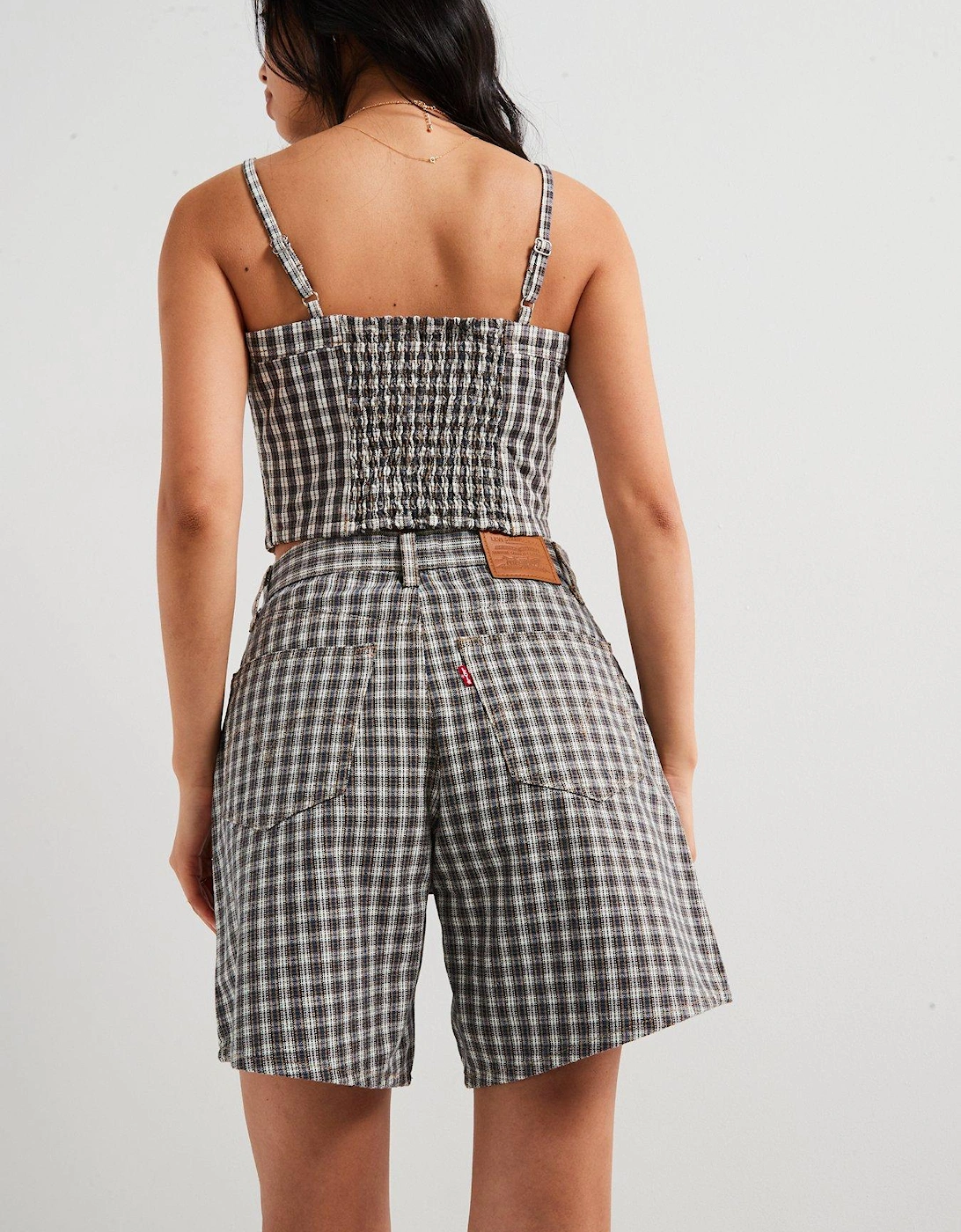 Jadine Denim Cami - Milo Mini Plaid Egret