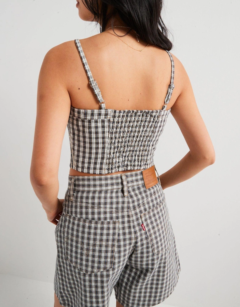 Jadine Denim Cami - Milo Mini Plaid Egret