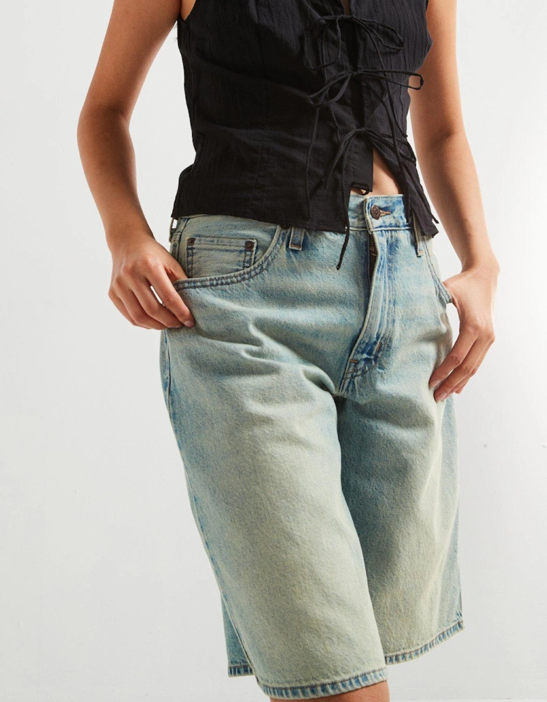 Baggy Dad Jorts - I Told You - Blue