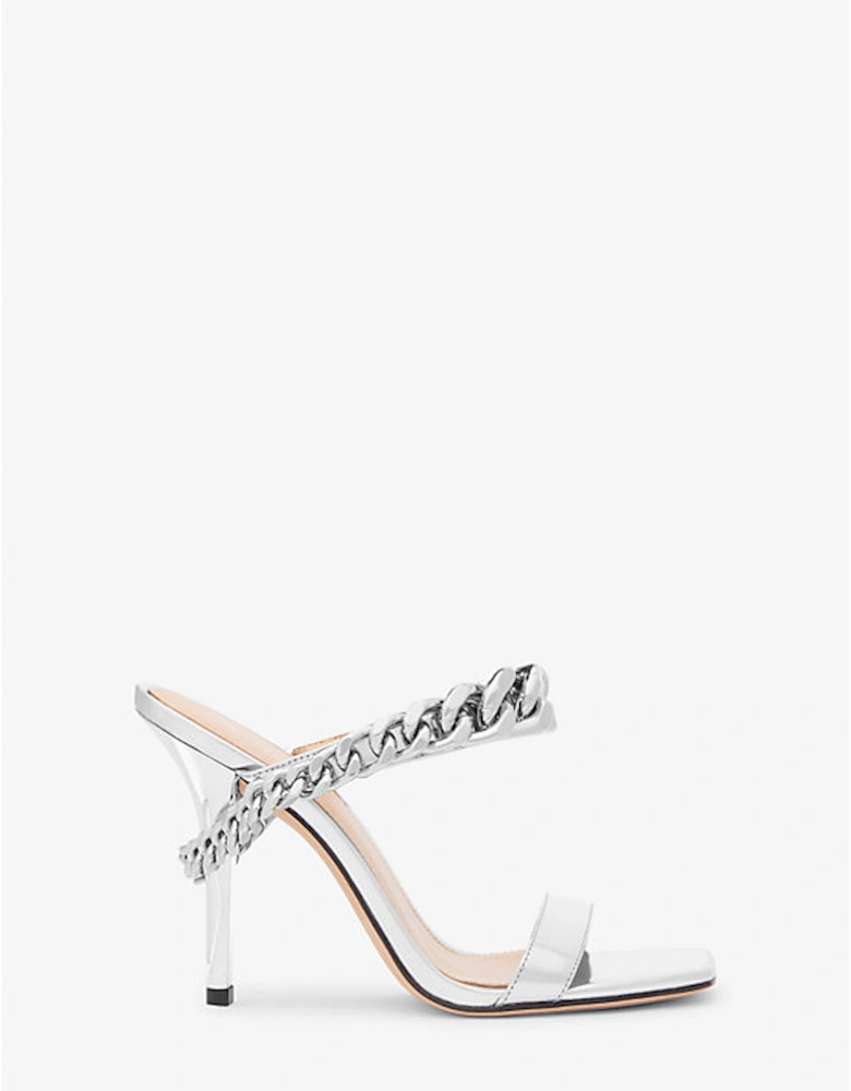 Bianca Embellished Metallic Leather Sandal