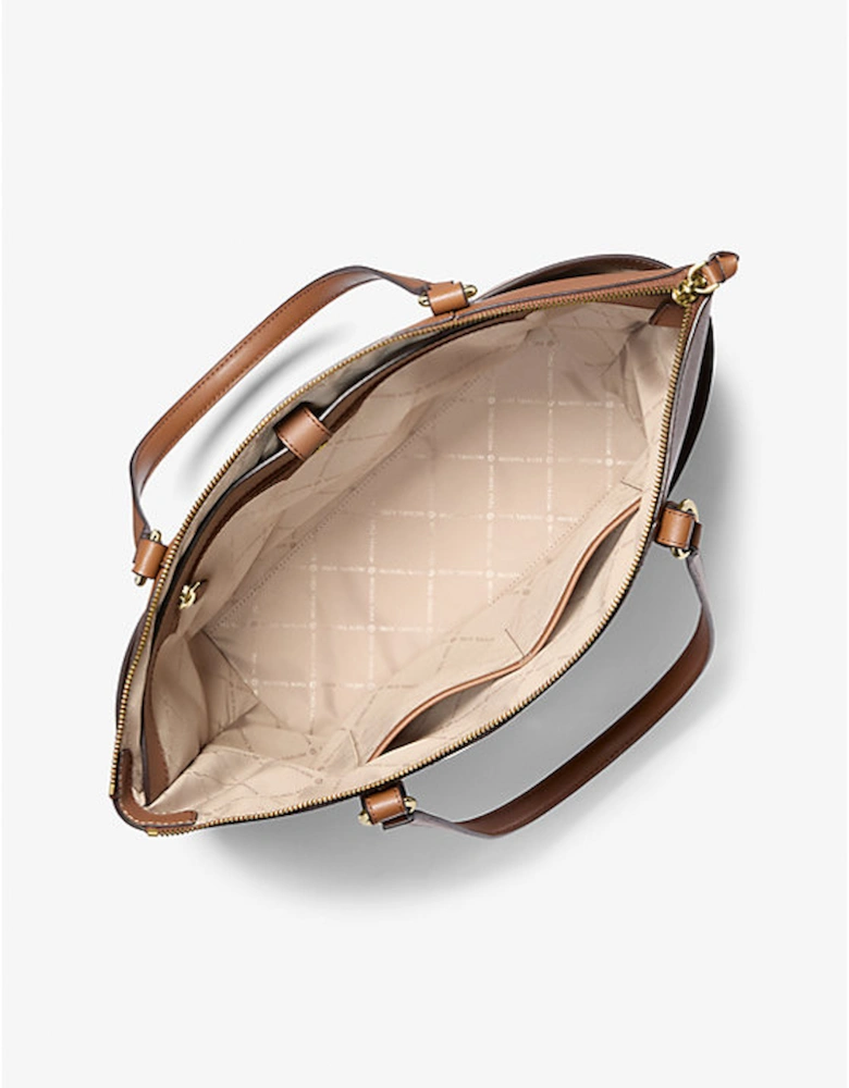 Sullivan Large Saffiano Leather Top-Zip Tote Bag