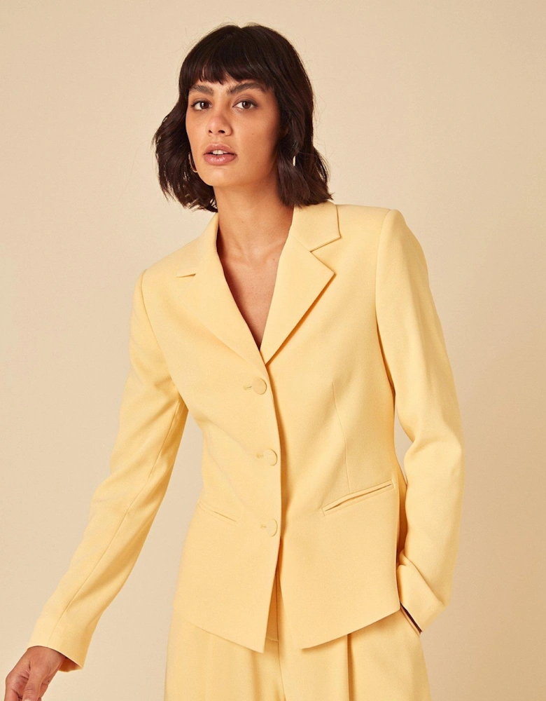Hourglass Crepe Blazer - Yellow