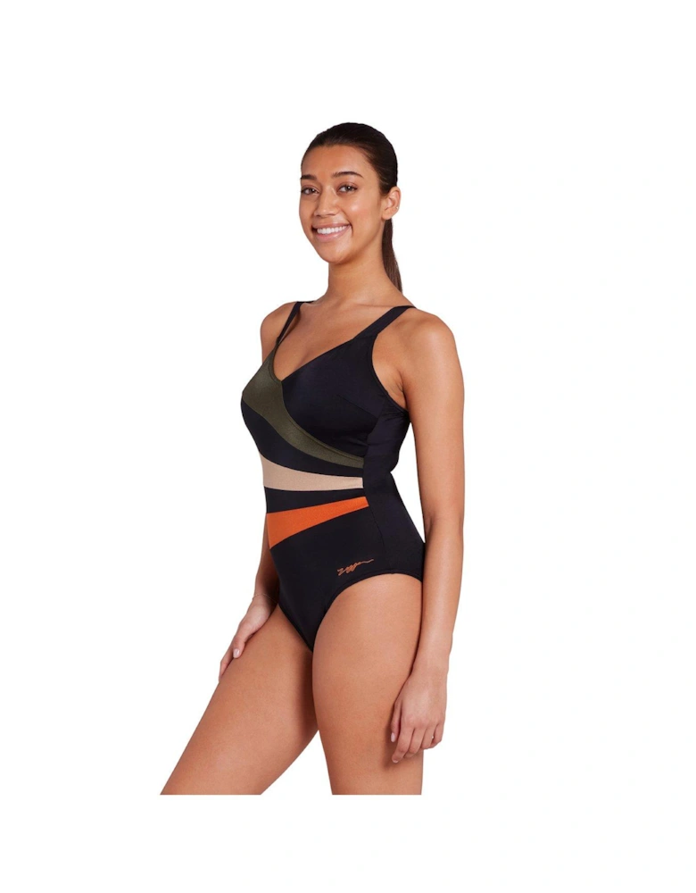 Women's Dream Wrap Panel Classicback Swimsuit - Black