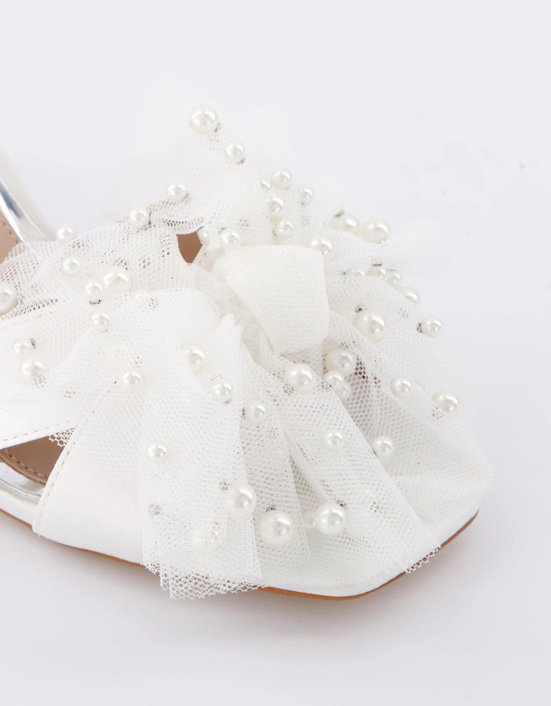 Be Mine Issa Heeled Sandals - Ivory Satin
