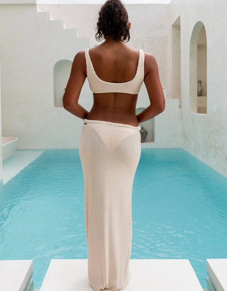 Scrunch Maxi Skirt In Coconut - Brown