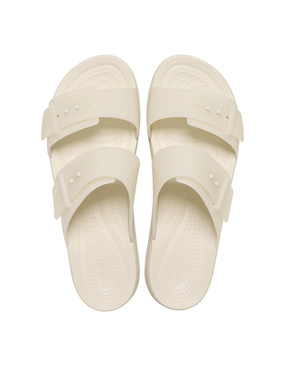 Brooklyn Buckle Frosted Low Wedge - Beige