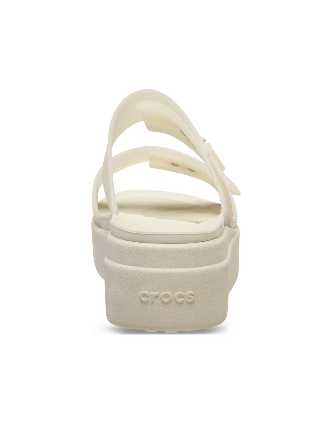 Brooklyn Buckle Frosted Low Wedge - Beige