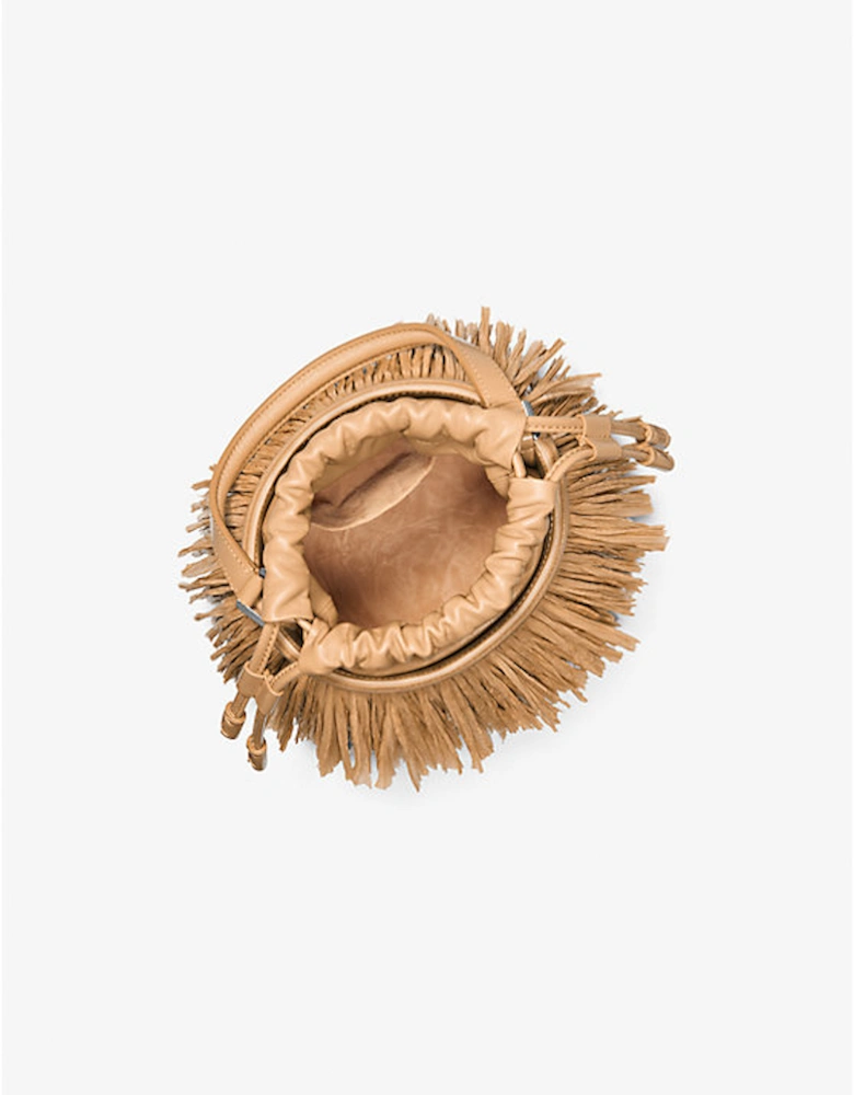 Ischia Mini Leather and Fringe Bucket Bag