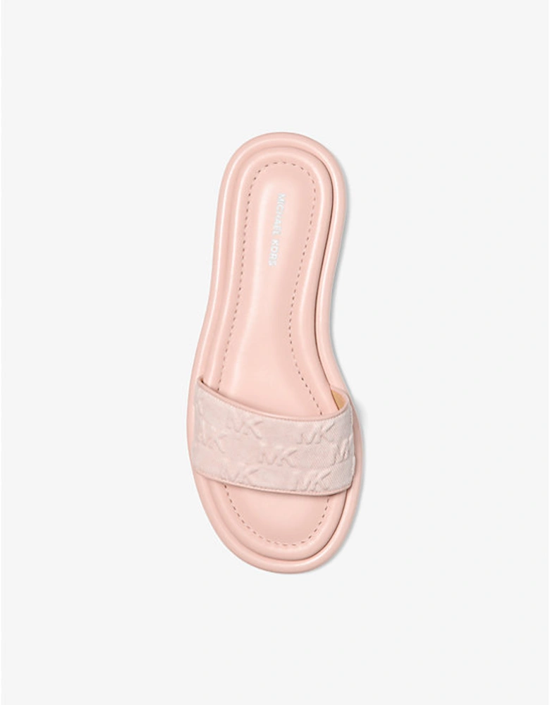 Dana Logo Embossed Denim Slide Sandal