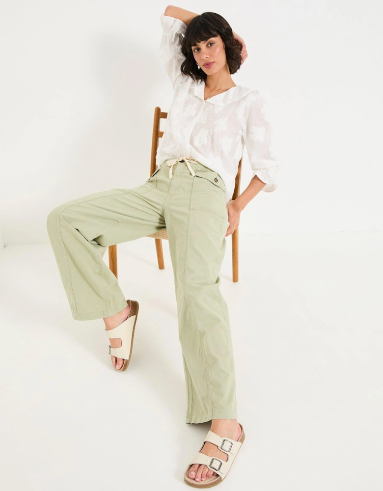 Henrietta Wide Leg Trousers - Green