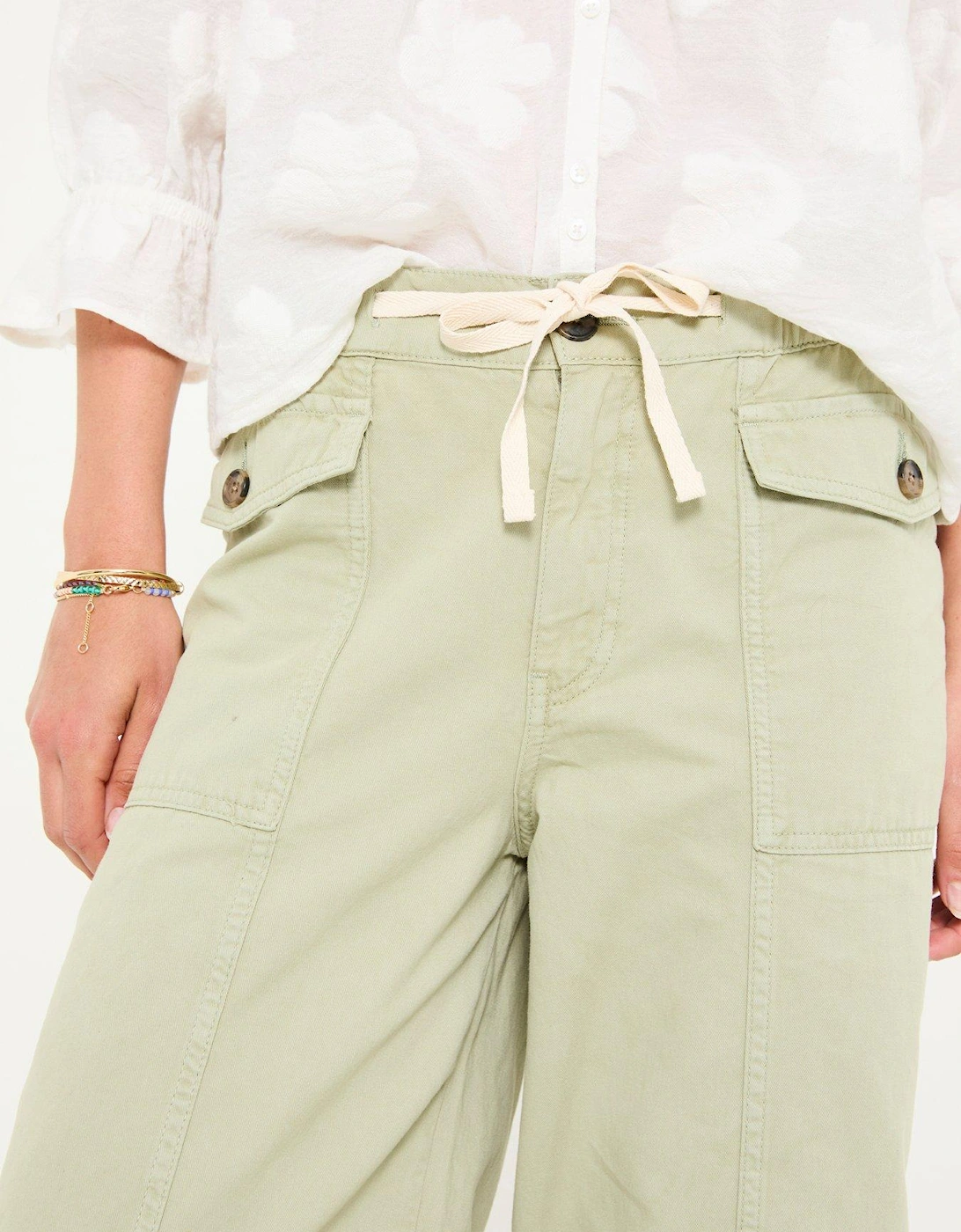 Henrietta Wide Leg Trousers - Green