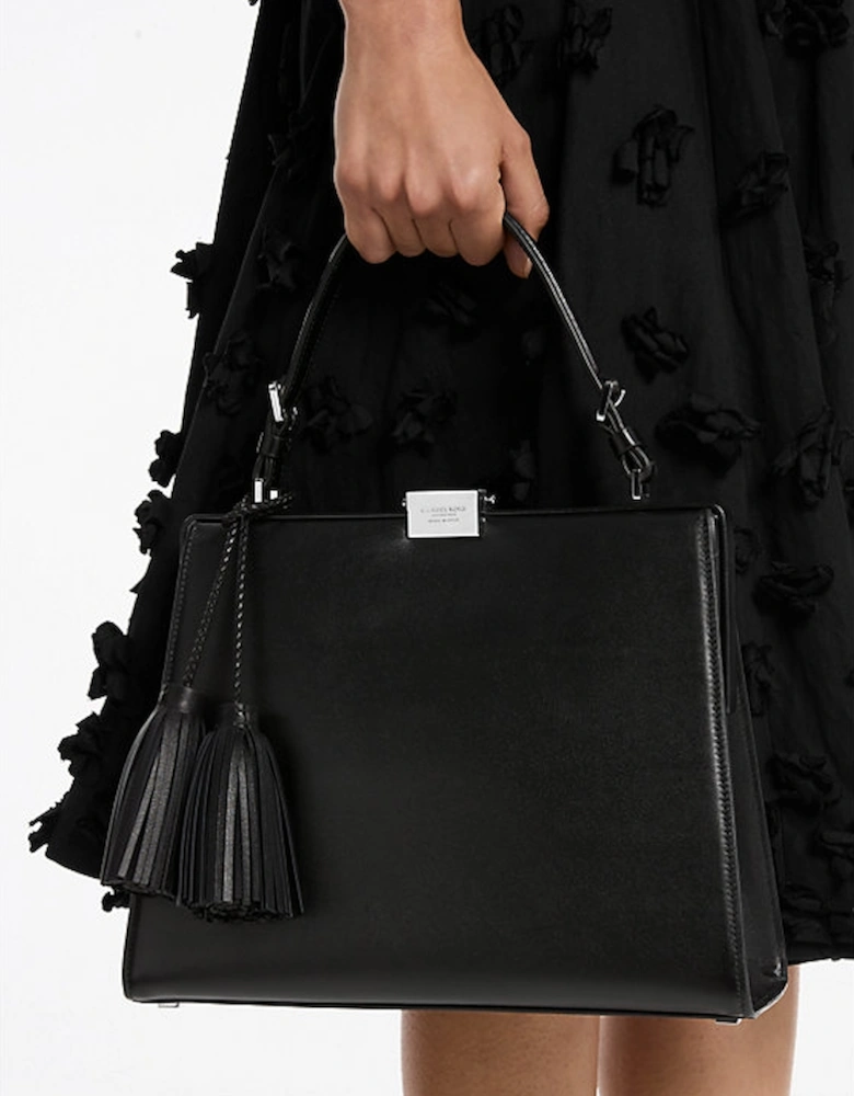 Simone Leather Tassel Satchel