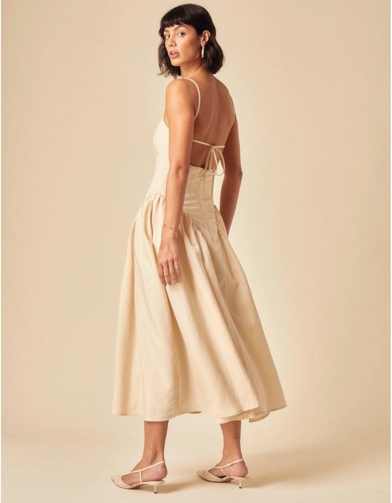 Lupin Midi Dress - Beige