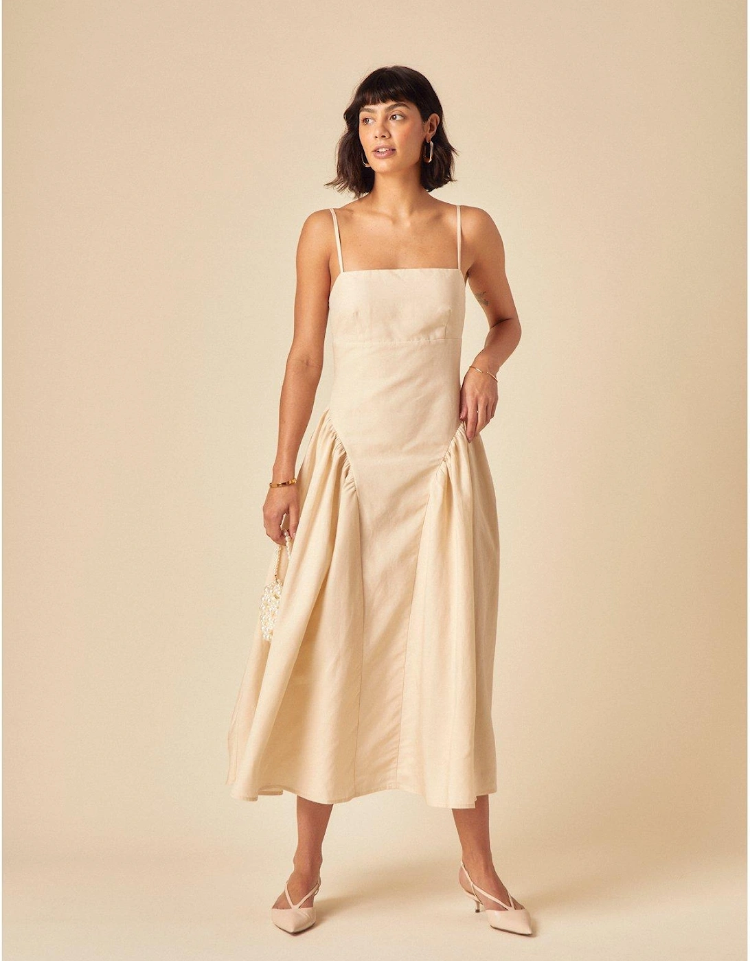 Lupin Midi Dress - Beige