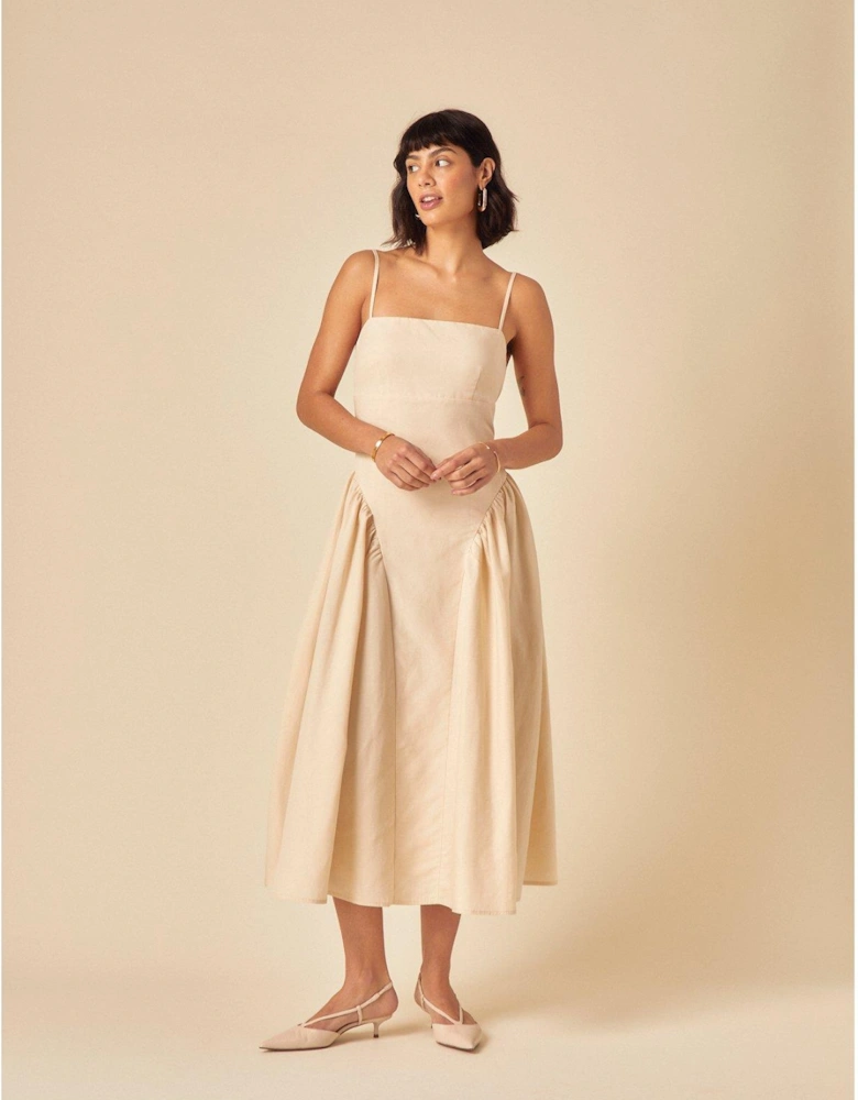 Lupin Midi Dress - Beige