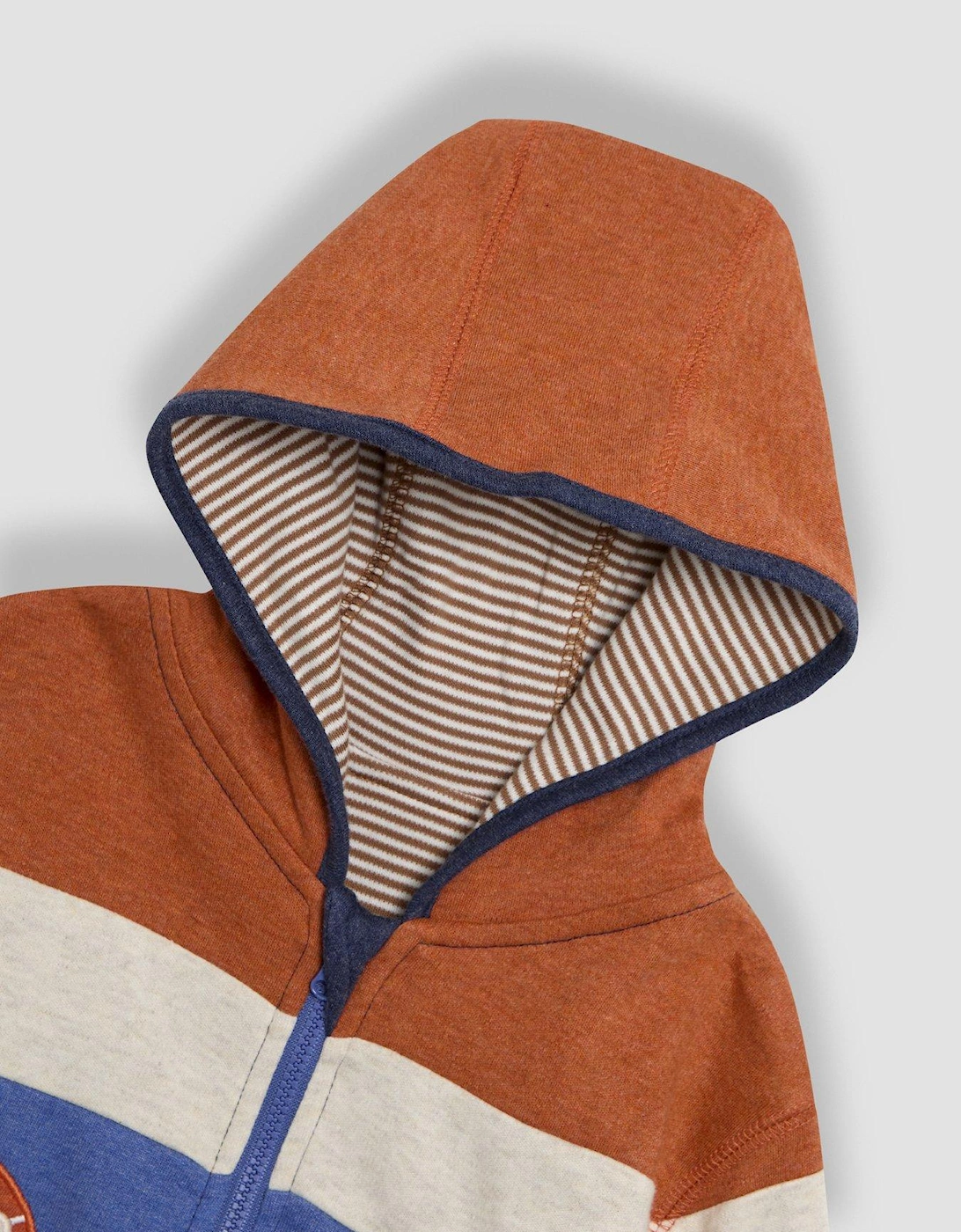Boys Lion Applique Reversible Hoodie - Blue
