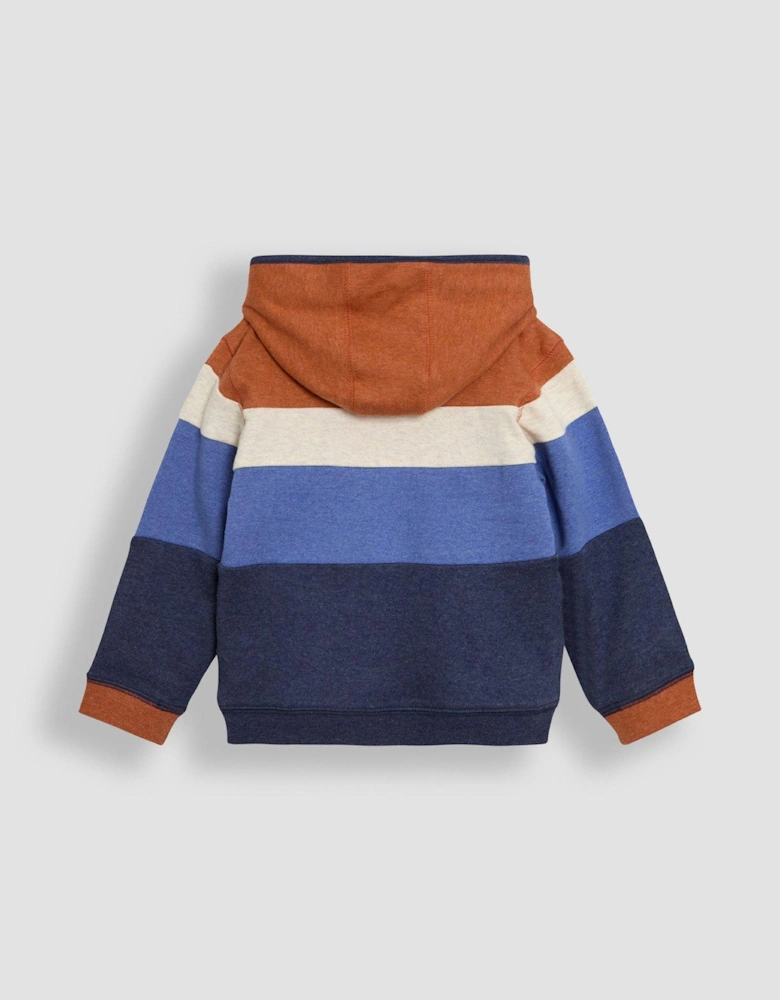 Boys Lion Applique Reversible Hoodie - Blue