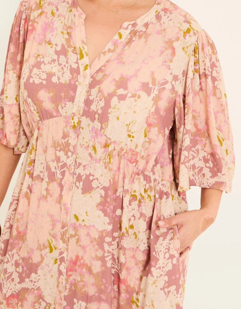 Paige Layered Floral Dress - Pink