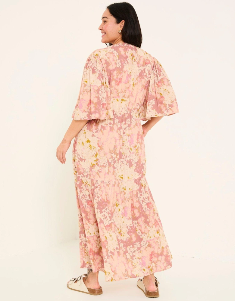 Paige Layered Floral Dress - Pink