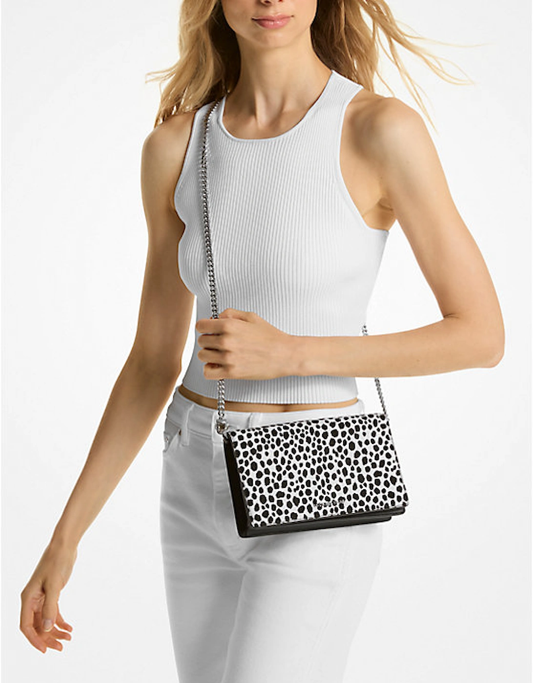 Jet Set Medium Cheetah Print Calf Hair Crossbody Bag