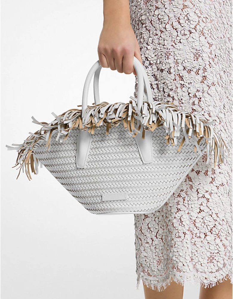 Sardinia Mini Woven Leather Basket Tote Bag